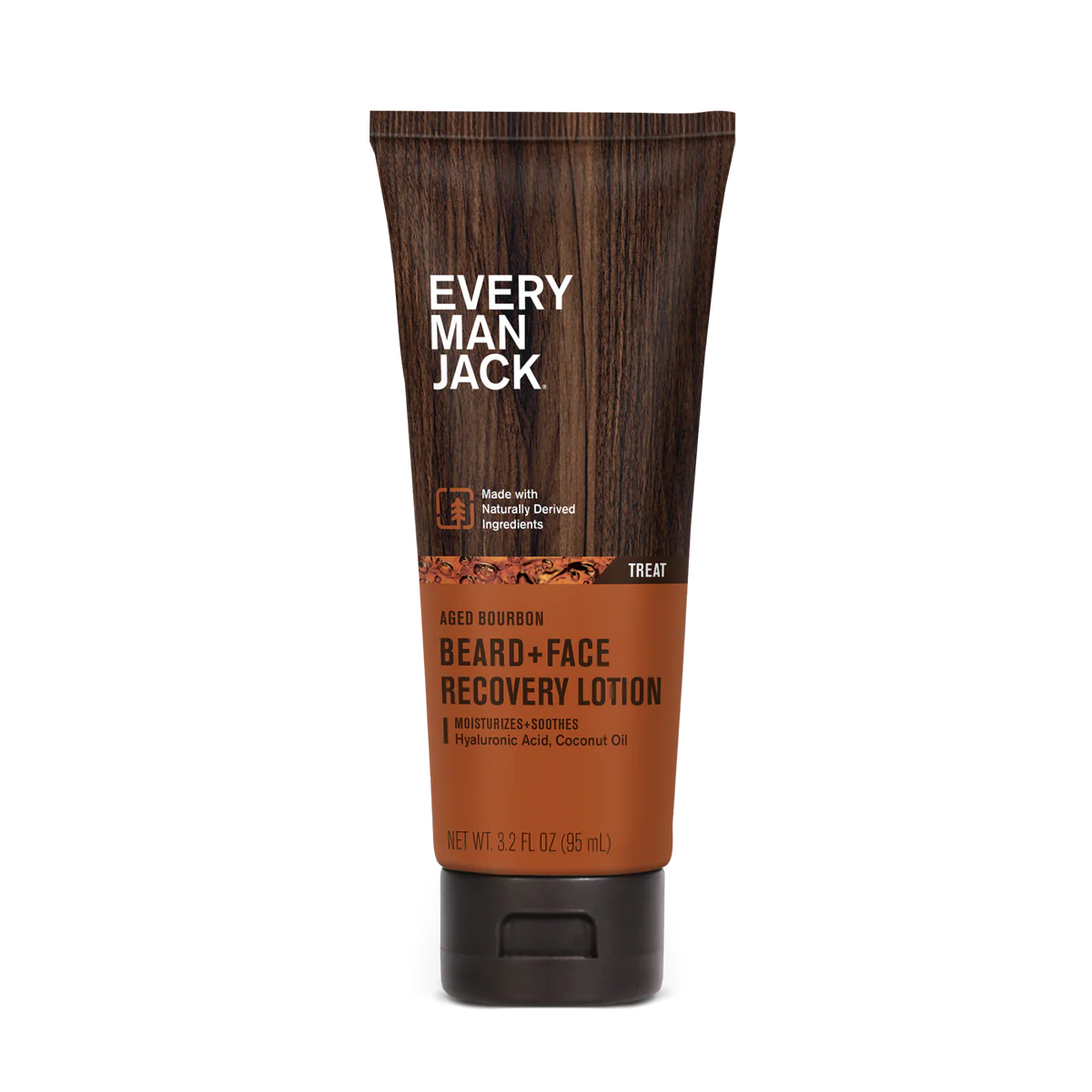 Every Man Jack Aged Bourbon Recovery Beard and Face Lotion for Men, Naturally Derived, 3.2 oz