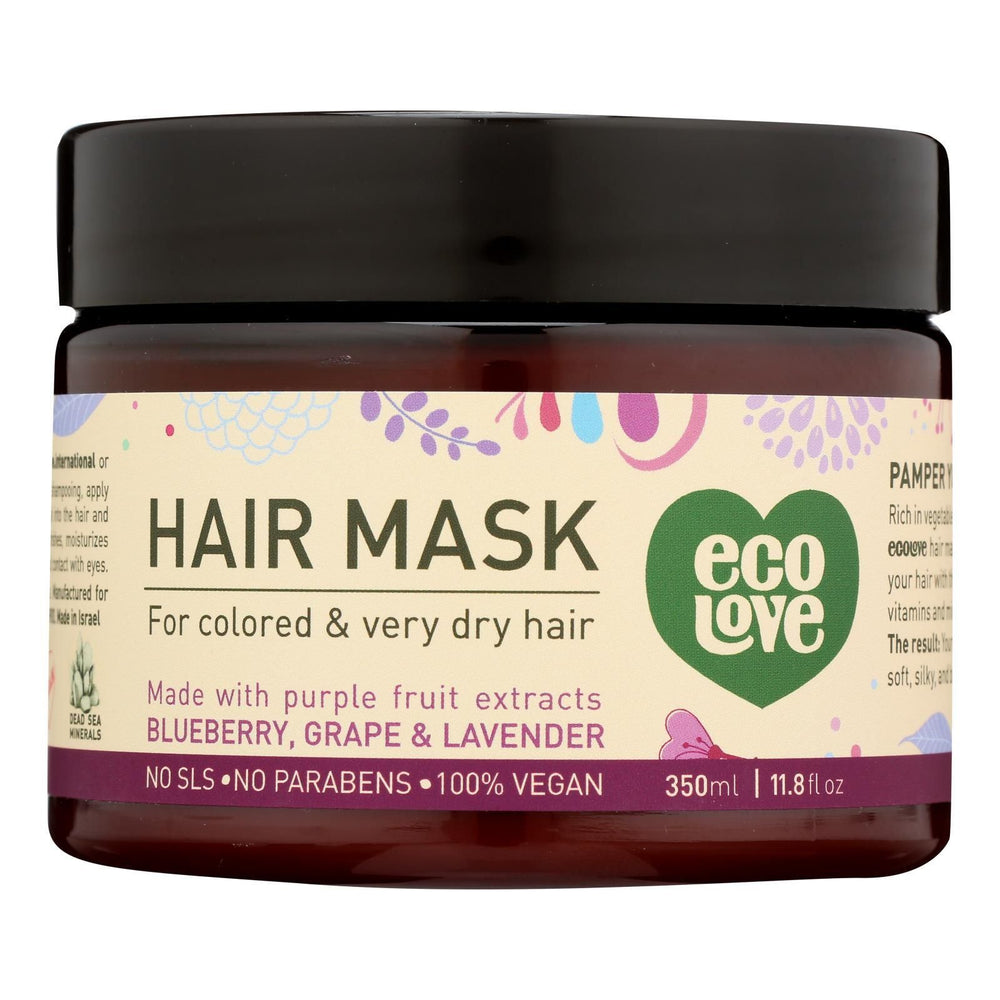 Ecolove Hair Mask - Purple Fruit Hair Mask For Colored And Very Dry Hair - Case Of 1 - 11.8 Oz.