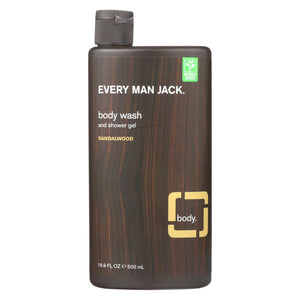 Every Man Jack Body Wash Sandalwood - Case Of 16.9 - 16.9 Fl Oz.