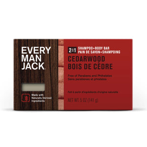 Every Man Jack Cedarwood Mens 2-in-1 Bar Soap - Wash and Shampoo for All Skin and Hair Type - 5oz