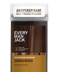 Every Man Jack Sandalwood Mens Antiperspirant Deodorant - Long Lasting Odor & Sweat Protection - 2.6oz