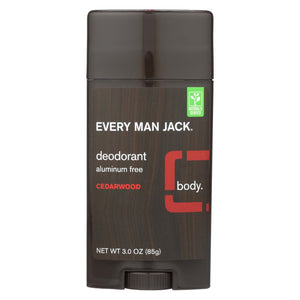 Every Man Jack Body Deodorant - Cedarwood - Aluminum Free - 3 Oz