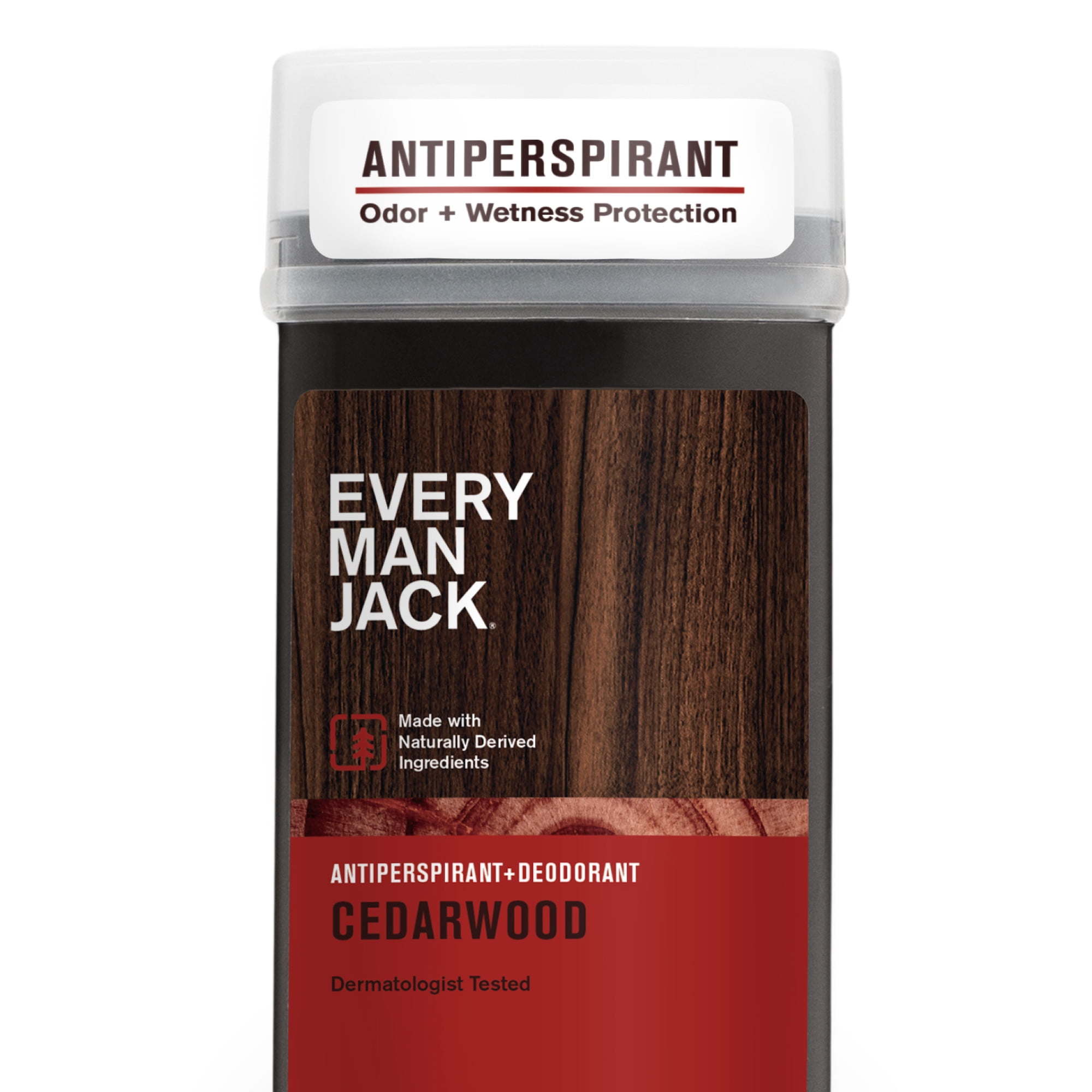 Every Man Jack Cedarwood Mens Antiperspirant Deodorant - Long Lasting Odor &amp; Sweat Protection - 2.6oz