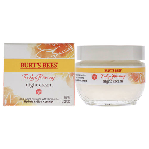 Truly Glowing Night Cream by Burts Bees for Unisex - 1.8 oz Cream