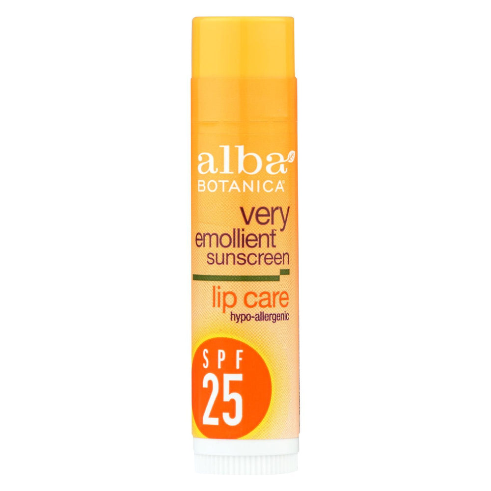 Alba Botanica - Very Emollient Sunblock Lipcare Spf 25 - 0.15 Oz - Case Of 24