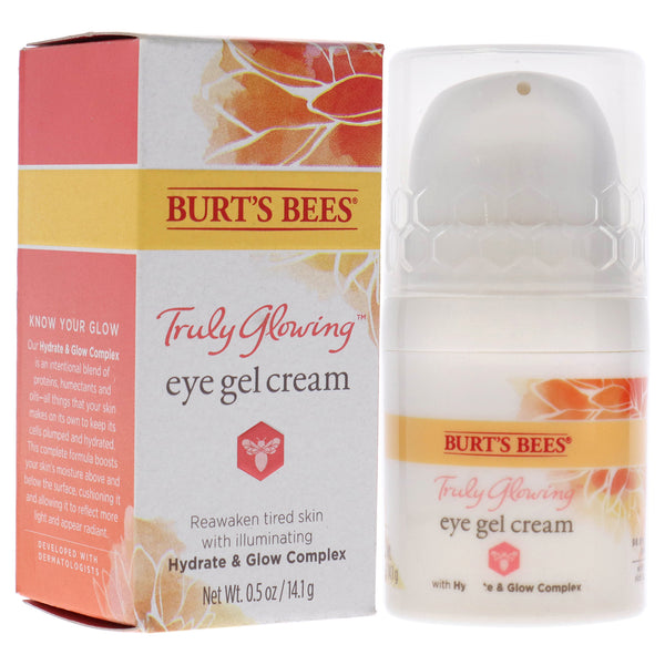 Truly Glowing Eye Gel Cream by Burts Bees for Unisex - 0.5 oz Cream