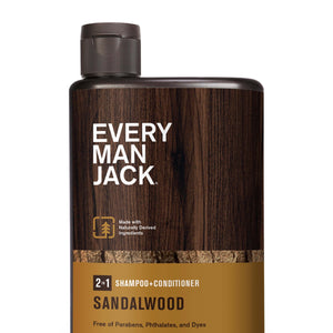 Every Man Jack Sandalwood Mens 2-in-1 Shampoo + Conditioner - For All Hair Types - 13.5oz