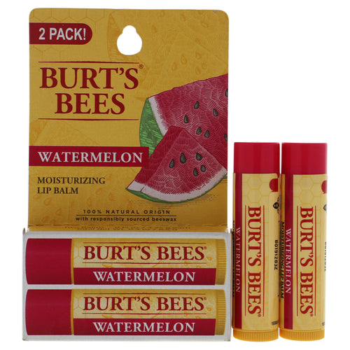 Watermelon Moisturizer Lip Balm Blister by Burts Bees for Unisex - 2 x 0.15 oz Lip Balm