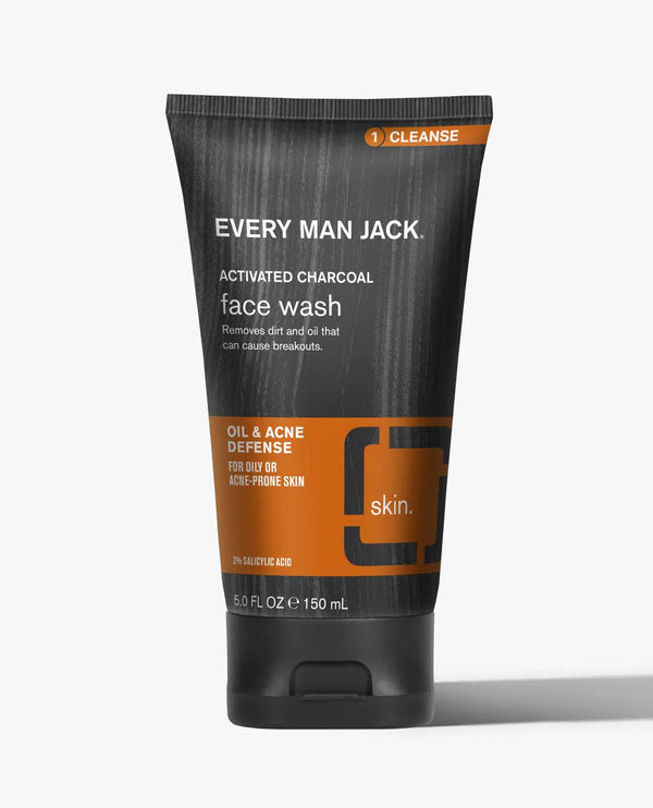 Every Man Jack Activated Charcoal Oil Defense Daily Energizing Face Wash for Men, 5 oz